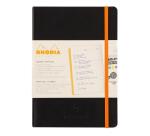 Rhodiarama Perpetual A5 128p papier ivoire 90g coins microperforés avec élastique - Noir