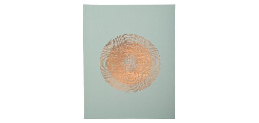 Gästebuch 100 Seiten gold, 27x22cm, Ellipse Grün