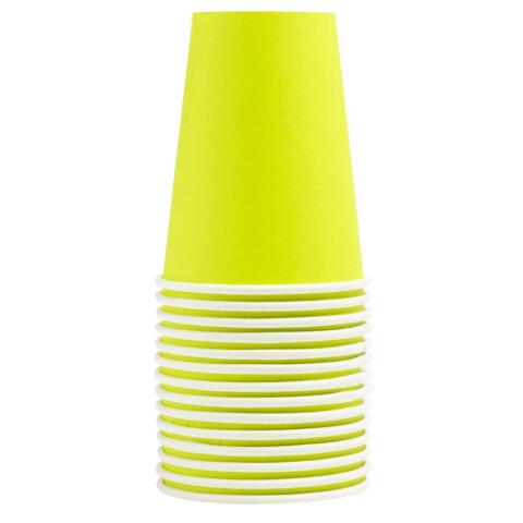 Vasos de cartón sin plástico - 20 cl - Ø 7 cm - Verde kiwi