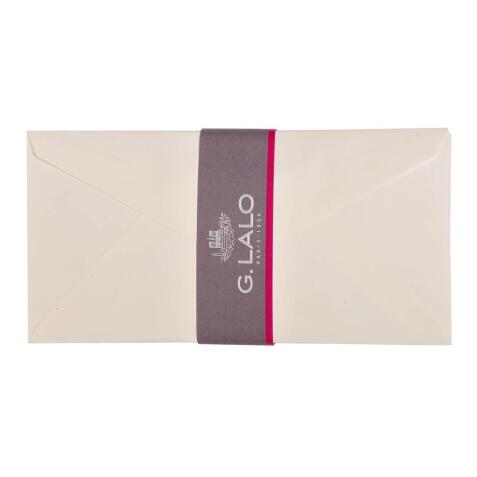 20 enveloppes DL (110x220mm) Toile Impériale doublées gommées - Blanc