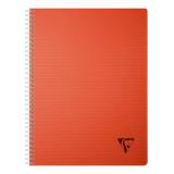 Cahier reliure intégrale Linicolor ESSENCE A4 180 pages petits carreaux couverture plastique polypropyène rainuré - Rouge garance