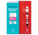 Cahier Travaux Pratiques piqué déficients visuels 24x32cm 64 pages grands carreaux noirs 2,5mm agrandis 10x10 + uni Couleur aléatoire - Assortis