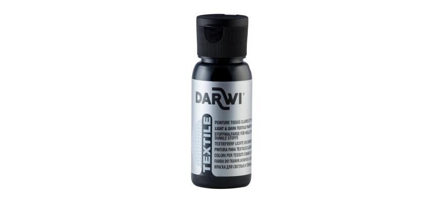 DARWI Flacon de 50 ml de Peinture Textile Opaque - Noir