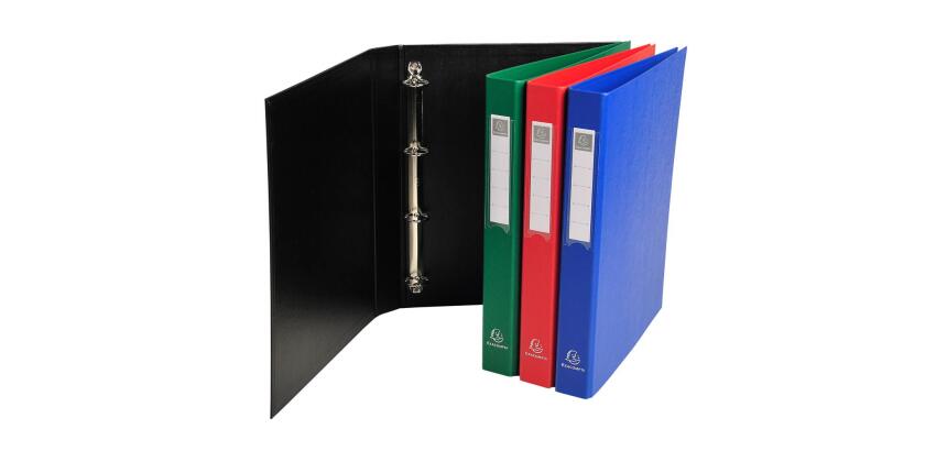 Classeur rembordé polypropylène 4 anneaux ronds de 25mm sur 3eme de couverture