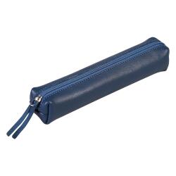 CUIR TEINTÉ Trousse SLIM 19,5x2,5x4 cm Bleu foncé