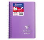 Carnet reliure intégrale enveloppante Koverbook 11x17cm 100 pages petits carreaux couverture polypropylène transparent - Assortis
