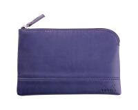 Rhodiarama pochette zippée en simili cuir - taille S (11x17 cm) - Bleu nuit