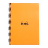 Rhodia Classic notitieboek met spiraalbinding 22,5x29,7 cm, 80 blad klein geruit 5x5, met kopkader, uitscheurbare bladen 80g - Oranje