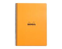 Notebook Rhodia Classic reliure intégrale 22,5x29,7 cm 160 pages petits carreaux 5x5 avec cadre en-tête détachables 80g - Orange