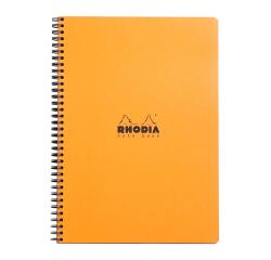 Notebook Rhodia Classic reliure intégrale 22,5x29,7 cm 160 pages petits carreaux 5x5 avec cadre en-tête détachables 80g - Orange