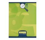 Cahier d'écriture piqué 8000 CARTE 17x22 cm 32 pages grands carreaux 3 mm agrandis 12x12 mm 90 g - Vert anis