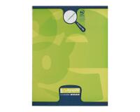 Cahier d'écriture piqué 8000 CARTE 17x22 cm 32 pages grands carreaux 3 mm agrandis 12x12 mm 90 g - Vert anis