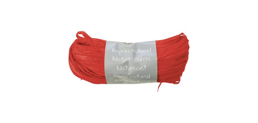 Pelote raphia naturel 50g, Rouge