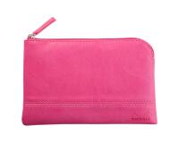 Rhodiarama pochette zippée en simili cuir - taille S (11x17 cm) - Fuchsia
