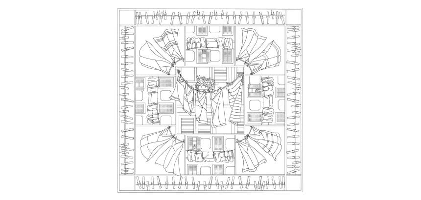 Carré 100% soie - 90x90cm Fenêtre sud - Blanc