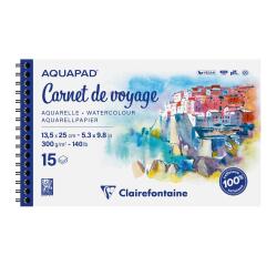 Aquapad Carnet de Voyage album spiralé 15F 13,5x25cm 300g