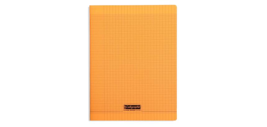 Clairefontaine Polypro Stapled Notebook, Seyes, Ligne 8000, A4, 96 Sheets, 90g - Orange|