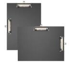 Porte-bloc double clip papier enduit - Format 23x32cm pour A4 - Noir