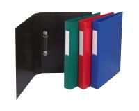 Classeur rembordé polypropylène 2 anneaux ronds de 25mm sur 3eme de couverture - Couleurs assorties