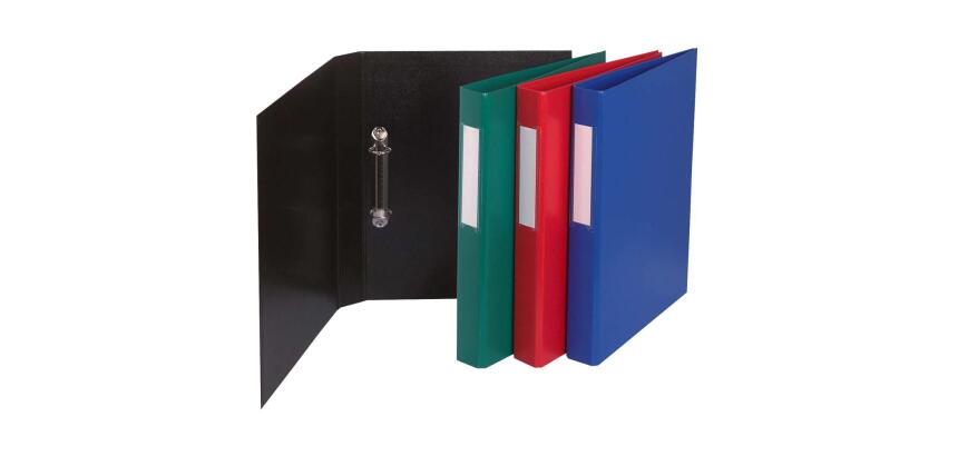 Classeur rembordé polypropylène 2 anneaux ronds de 25mm sur 3eme de couverture