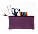 CUIR TEINTÉ Trousse plate 22x11 cm Violet