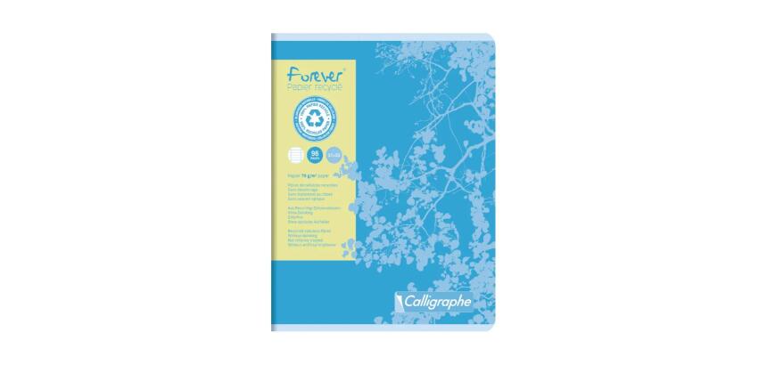Cahier piqué FOREVER 17x22 cm 96 pages grands carreaux 70 g - Assortis