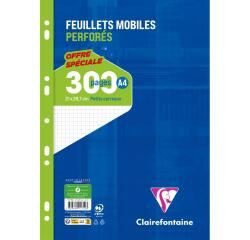 Feuillets mobiles sous film A4 300 pages perforées petits carreaux
