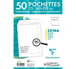 Paquet de 50 Pochettes Blanches C5-162x229 mm - Auto-Adhésives - 90g/m2 - Blanc