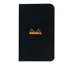 Carnet piqué Rhodia Classic 7,5x12 cm 48p petits carreaux 5x5 non détachables 80g - Noir