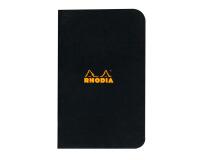 Carnet piqué Rhodia Classic 7,5x12 cm 48p petits carreaux 5x5 non détachables 80g - Noir