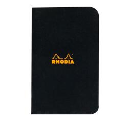 Rhodia Classic Stapledbound Notebooks A7, 5x5 Squared - Black