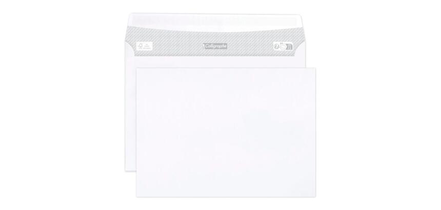 Enveloppe blanche sans fenêtre auto-adhésive avec bande protectrice 80 g/m² - Boîte de 500