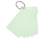 Paquet de 50 Flashcards sous film + anneau - bristol ligné perforé - format A6 - Couleurs assorties