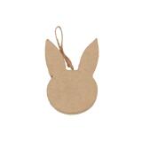 Tête de lapin plate à suspendre 1x6,5x9cm - Kraft