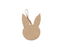 Tête de lapin plate à suspendre 1x6,5x9cm - Kraft