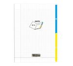 Cahier piqué 2 index 8000 POLYPRO 24x32cm 96 pages grands carreaux Incolore - Incolore