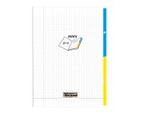Cahier piqué 2 index 8000 POLYPRO 24x32cm 96 pages grands carreaux Incolore - Incolore