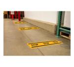 Panneau PVC adhésif antidérapant Obligation stop 100 cm - Jaune