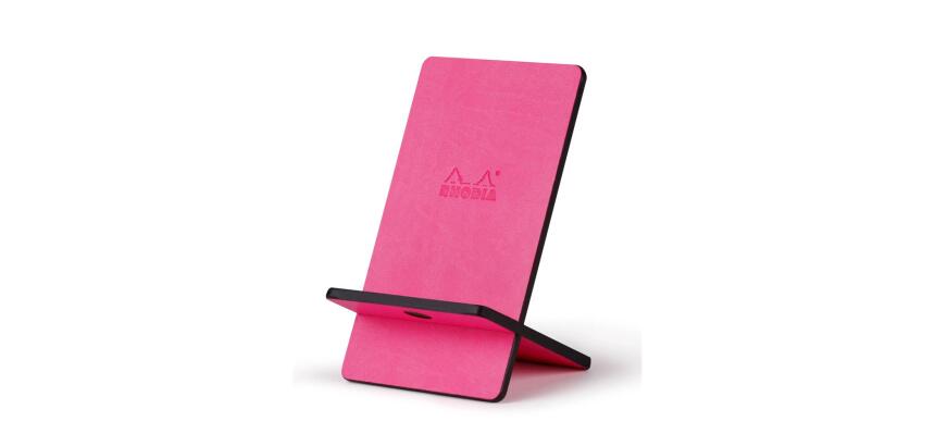 Rhodiarama support pour téléphone mobile simili cuir italien 13x8x8,5 cm - Fuchsia