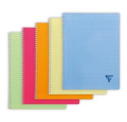 Cahier reliure intégrale Linicolor FRESH 24x32cm 100 pages grands carreaux couverture plastique polypropyène rainuré Couleur aléatoire - Assortis