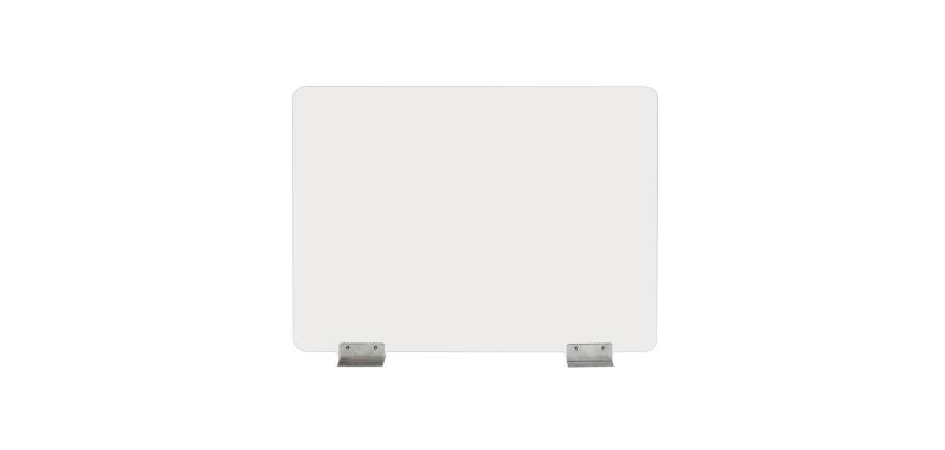 Exacompta - réf. 81058D - ExaScreen Ecran de protection ou cloisonnette contre les postillons pour bureau open-space - call center - restaurants H58cmxL78cm - à fixer kit de fixation fourni - Cristal