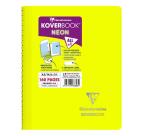 Carnet reliure intégrale enveloppante Koverbook Neon A5 160 pages petits carreaux couverture polypropylène opaque - Assortis