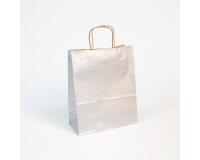 Paq.25 sacs kraft lisse, 22x10x27cm,Argt - Argent