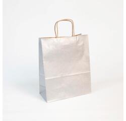 Paq.25 sacs kraft lisse, 22x10x27cm,Argt - Argent