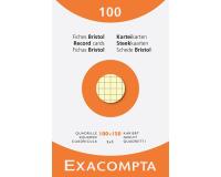 etui 100 steekkaarten bristol - geruit 5x5 niet geperforeerd 100x150mm - Geassorteerd
