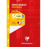 Copies doubles sous étui A4 500 pages perforées grands carreaux