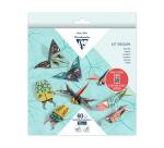KIT ORIGAMI, Pochette de 60 feuilles 70g/m2 3 formats - Décor Insectes - Multicolore