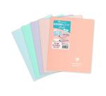 Cahier piqué Koverbook Blush 17x22cm 96 pages ligné + marge couverture polypropylène opaque Couleur aléatoire - Assortis