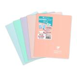 Cahier piqué Koverbook Blush 17x22cm 96 pages ligné + marge couverture polypropylène opaque Couleur aléatoire - Assortis