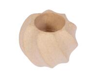 Bougeoir rond torsadé 7x7x6 cm - Kraft